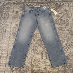 AMO Jeans 143 Mid Rise Straight Leg Crop Saltwater 26